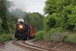 Steaming around the curve approaching LaPrairie Town Hall Road